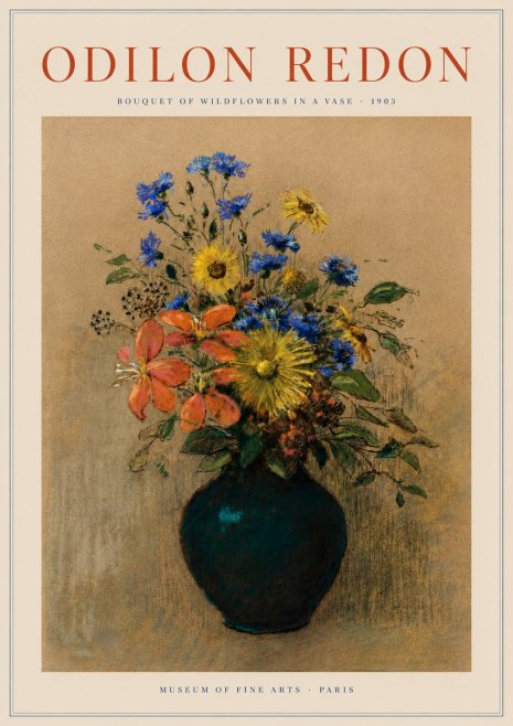 Odilon Redon Bouquet of Wildflowers in a Vase No4 - Plakat