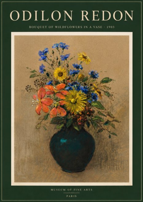 Odilon Redon Bouquet of Wildflowers in a Vase No6 - Plakat