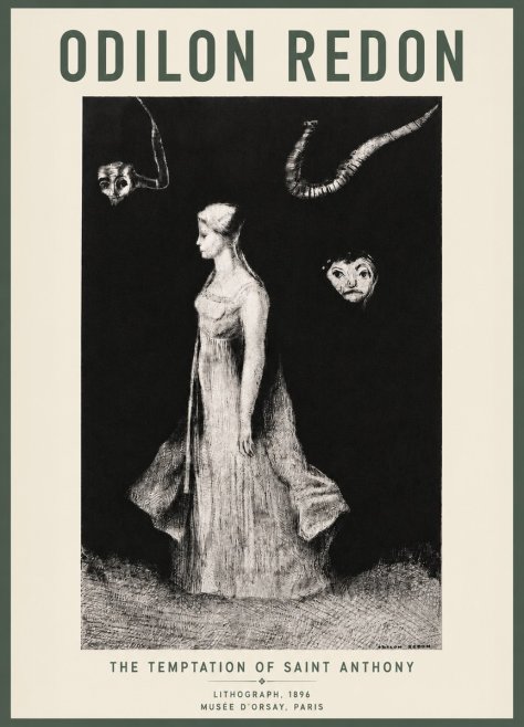 Odilon Redon The Temptation of Saint Anthony No4 - Plakat