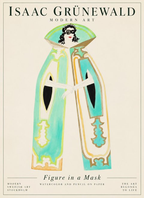 Isaac Grünewald Figure in a Mask No1 - Plakat