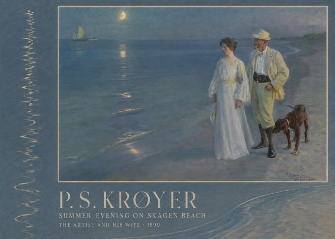P.S. Krøyer Summer Evening on Skagen Beach — the Artist and His Wife No2 - Plakat