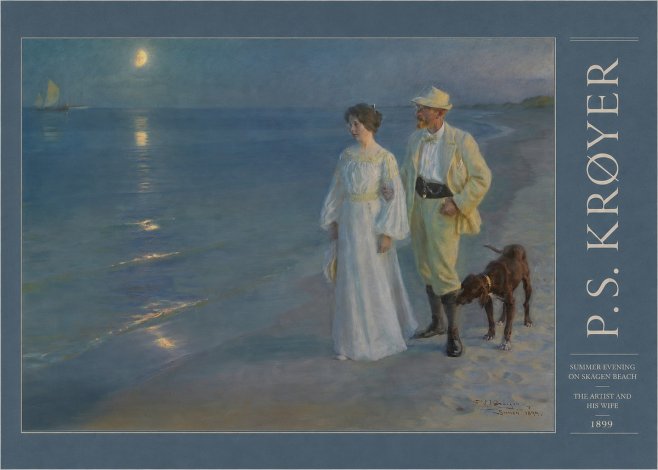 P.S. Krøyer Summer Evening on Skagen Beach — the Artist and His Wife No3 - Plakat