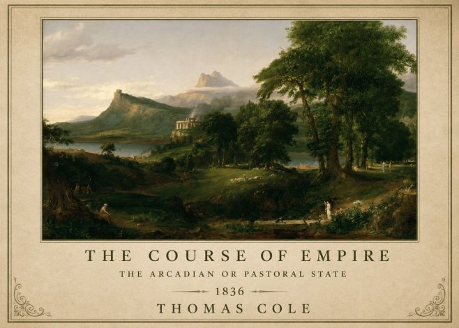 Thomas Cole The Course of Empire - the Arcadian or Pastoral State No1 - Plakat