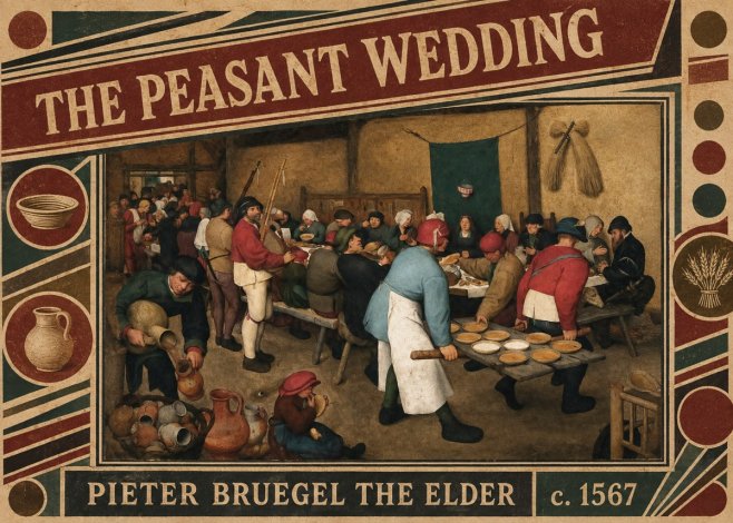 Pieter Bruegel The Peasant Wedding III No6 - Plakat