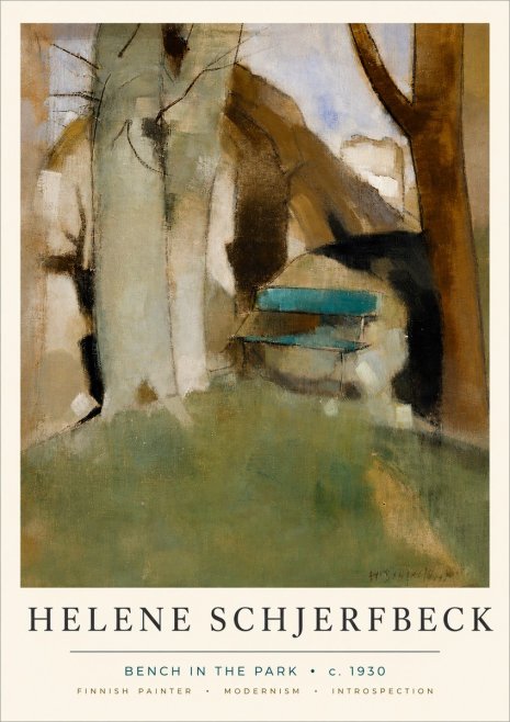 Helene Schjerfbeck Bench in the Park No4 - Plakat