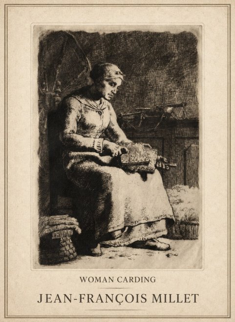 Jean-François Millet Woman Carding No1 - Plakat