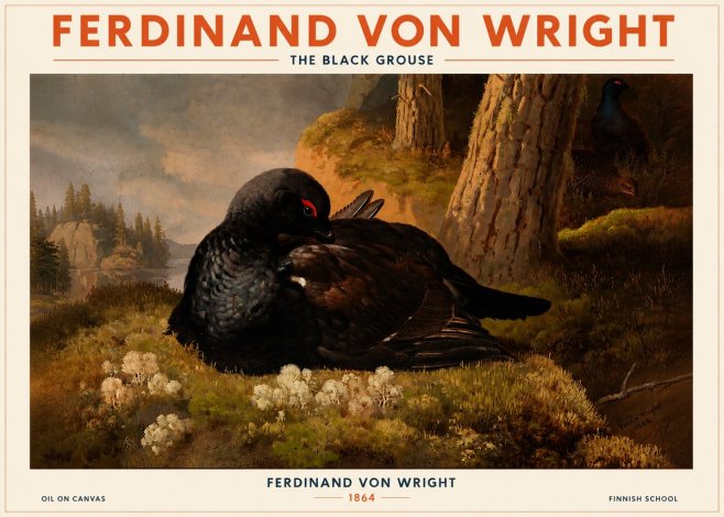 Ferdinand von Wright The Black Grouse No2 - Plakat