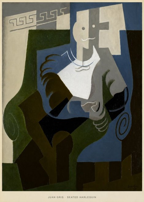 Juan Gris Seated Harlequin No5 - Plakat
