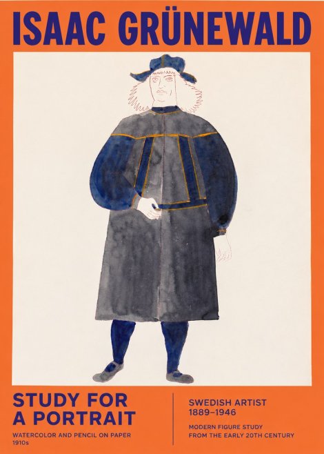 Isaac Grünewald Study for a Portrait No2 - Plakat