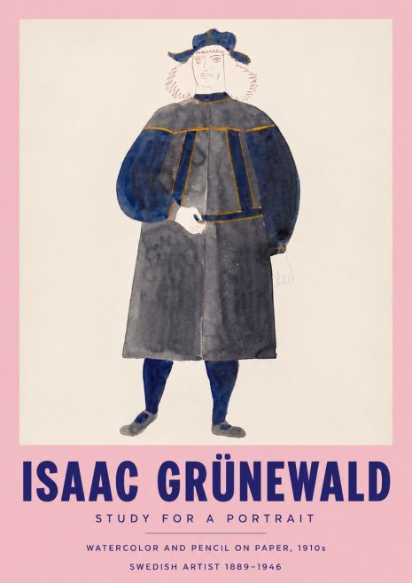 Isaac Grünewald Study for a Portrait No3 - Plakat