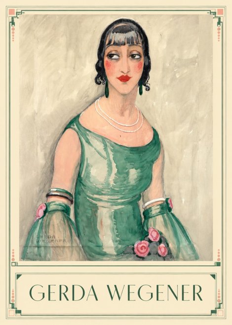 Gerda Wegener Portrait of a Woman in Green Dress No1 - Plakat