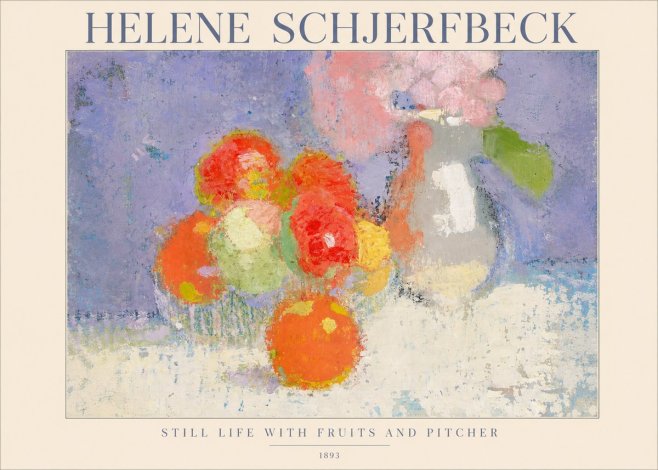 Helene Schjerfbeck Still Life with Fruits and Pitcher No1 - Plakat