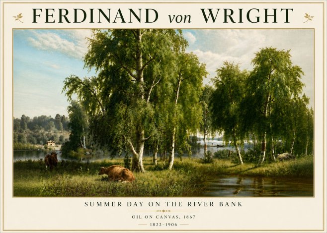 Ferdinand von Wright Summer Day on the River Bank No6 - Plakat
