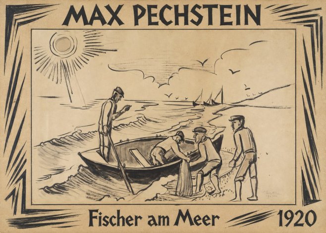 Max Pechstein Fischer Am Meer - 1920 No2 - Plakat