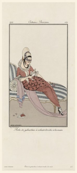 Gerda Wegener Robe De Gabardine À Volants Brodés À La Main II No6 - Plakat