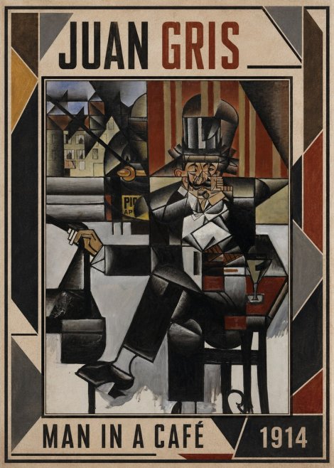 Juan Gris Man in a Café No1 - Plakat