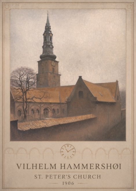 Vilhelm Hammershøi St. Peter's Church No6 - Plakat