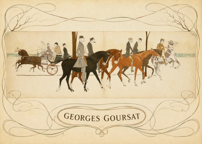 Georges Goursat Equestrian Promenade No5 - Plakat