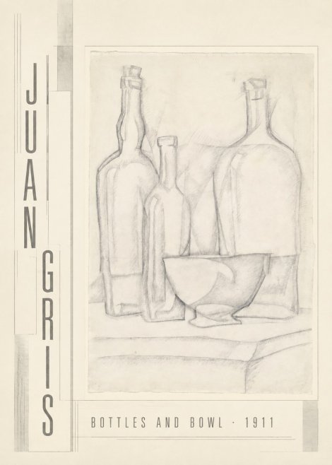 Juan Gris Bottles and Bowl No3 - Plakat