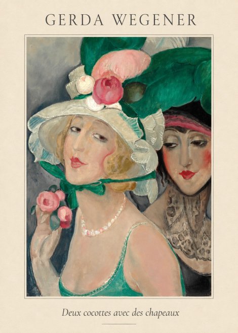 Gerda Wegener Deux Cocottes Avec Des Chapeaux No4 - Plakat