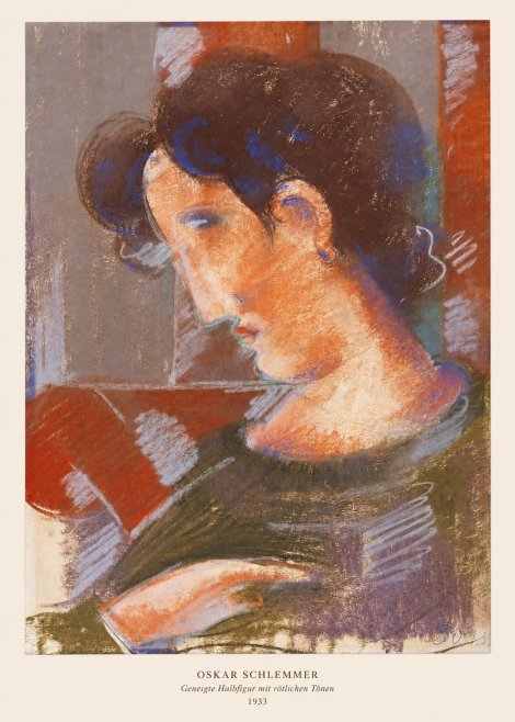 Oskar Schlemmer Geneigte Halbfigur Mit Rötlichen Tönen No5 - Plakat