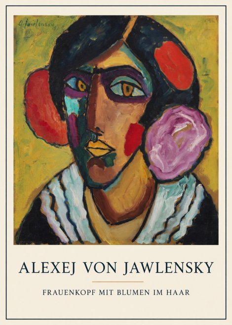 Alexej von Jawlensky Frauenkopf Mit Blumen Im Haar No5 - Plakat
