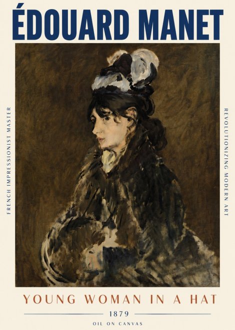 Édouard Manet Young Woman in a Hat I No5 - Plakat