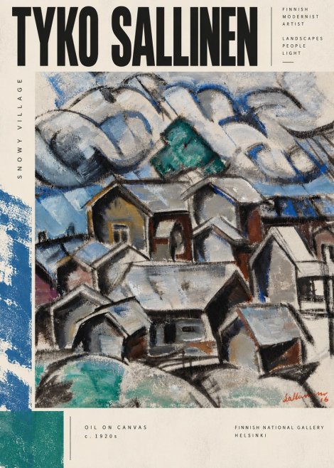 Tyko Sallinen Snowy Village No5 - Plakat