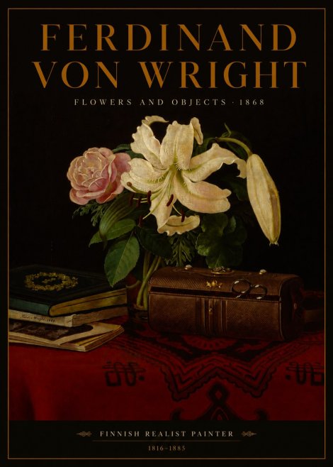 Ferdinand von Wright Flowers and Objets No4 - Plakat