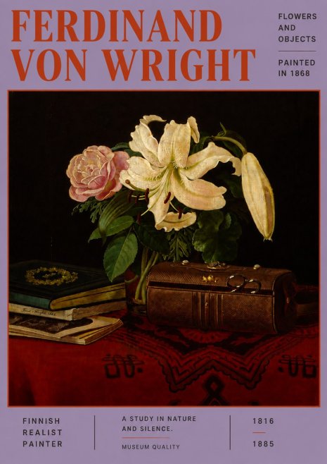 Ferdinand von Wright Flowers and Objets No6 - Plakat