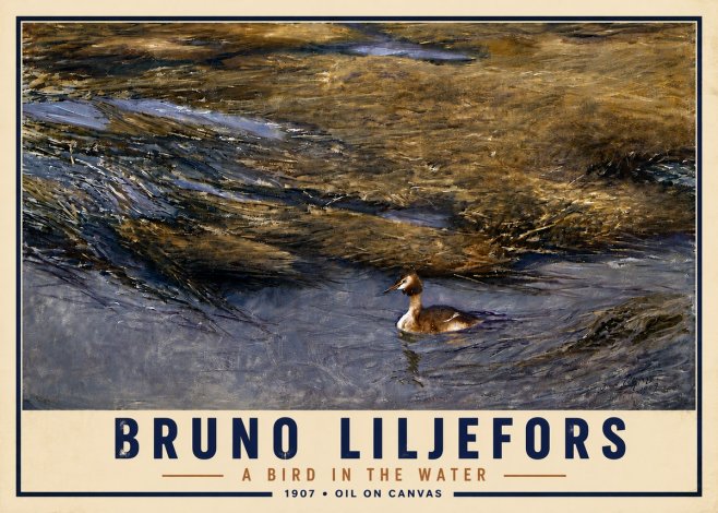 Bruno Liljefors A Bird in the Water No5 - Plakat