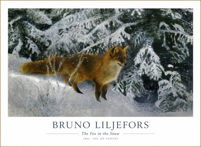 Bruno Liljefors The Fox in the Snow No1 - Plakat