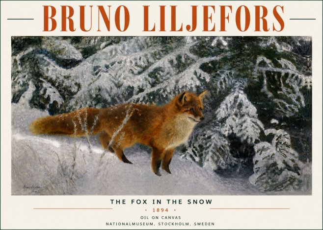 Bruno Liljefors The Fox in the Snow No6 - Plakat