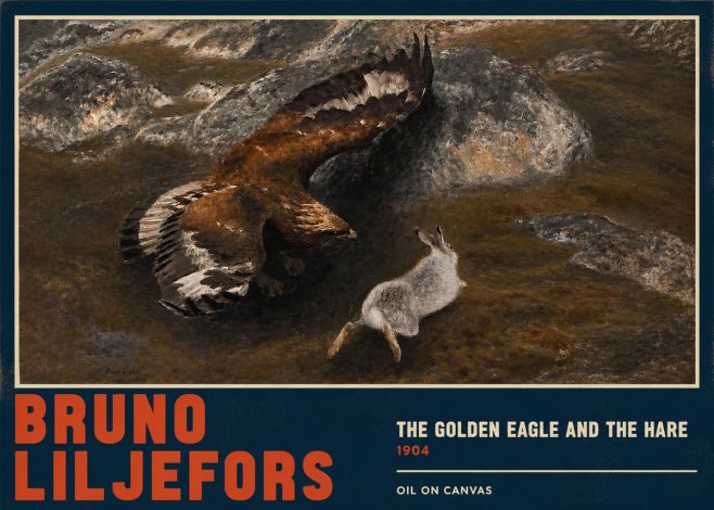 Bruno Liljefors The Golden Eagle and the Hare, 1904 No2 - Plakat