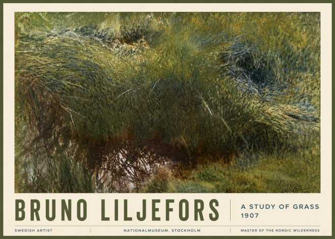 Bruno Liljefors A Study of Grass No6 - Plakat