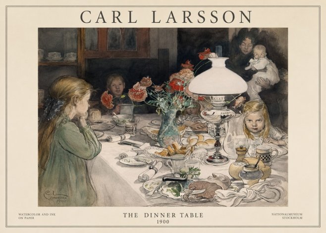 Carl Larsson The Dinner Table No1 - Plakat