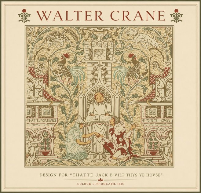 Walter Crane Design for "Thatte Jack B Vilt Thys Ye Hovse" No3 - Plakat