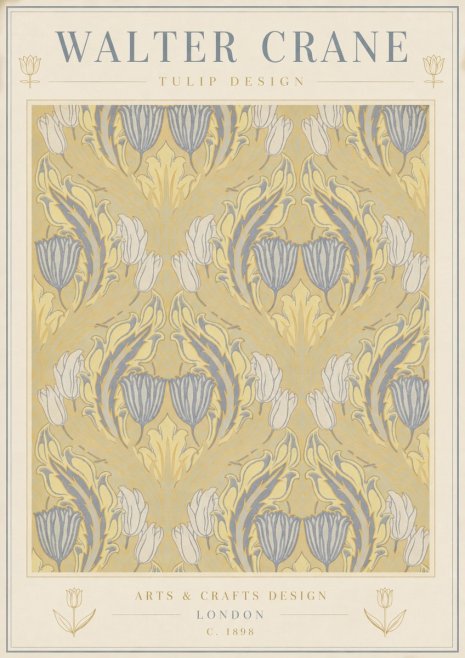 Walter Crane Tulip Design I No3 - Plakat