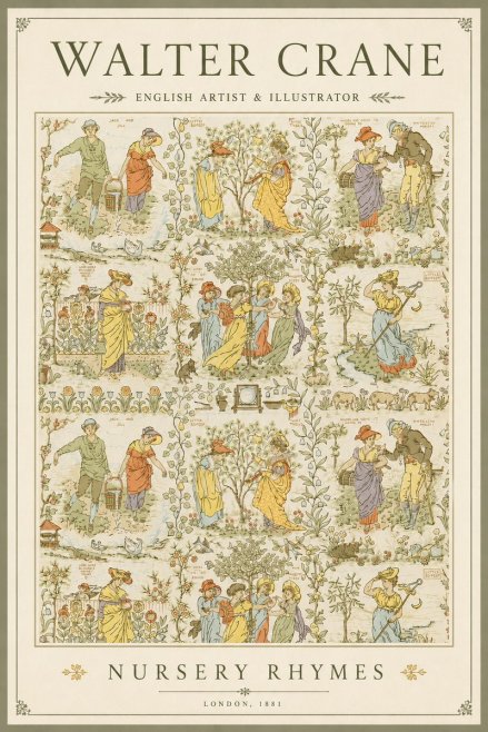 Walter Crane Nursery Rhymes No3 - Plakat