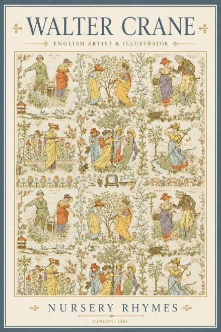 Walter Crane Nursery Rhymes No5 - Plakat