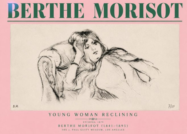Berthe Morisot Young Woman Reclining I No4 - Plakat