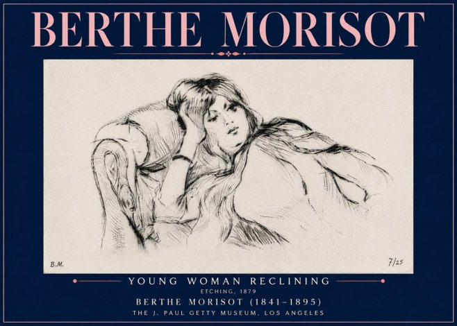 Berthe Morisot Young Woman Reclining I No5 - Plakat