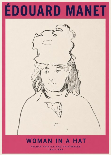 Édouard Manet Woman in a Hat No2 - Plakat