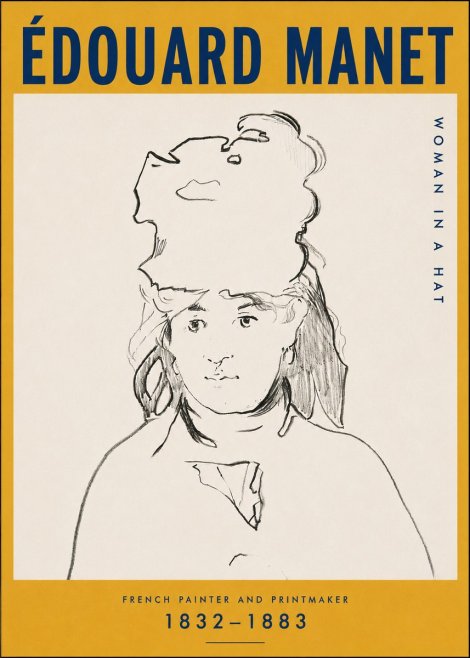 Édouard Manet Woman in a Hat No5 - Plakat