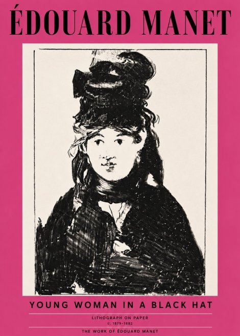 Édouard Manet Young Woman in a Black Hat II No3 - Plakat