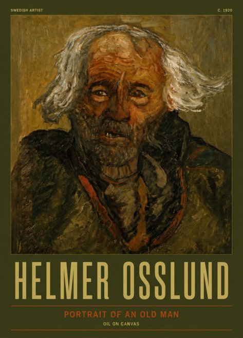 Helmer Osslund Portrait of an Old Man No5 - Plakat