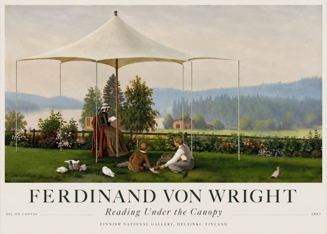 Ferdinand von Wright Reading Under the Canopy No4 - Plakat