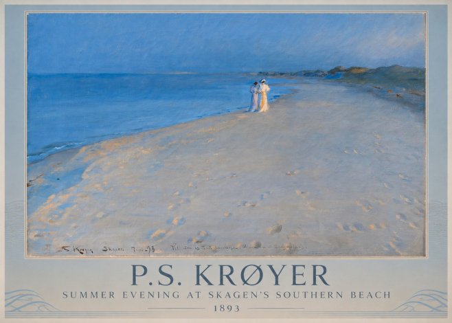 P.S. Krøyer Summer Evening at Skagen's Southern Beach No1 - Plakat