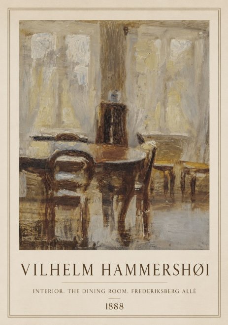 Vilhelm Hammershøi Interior. the Dining Room. Frederiksberg Allé No1 - Plakat