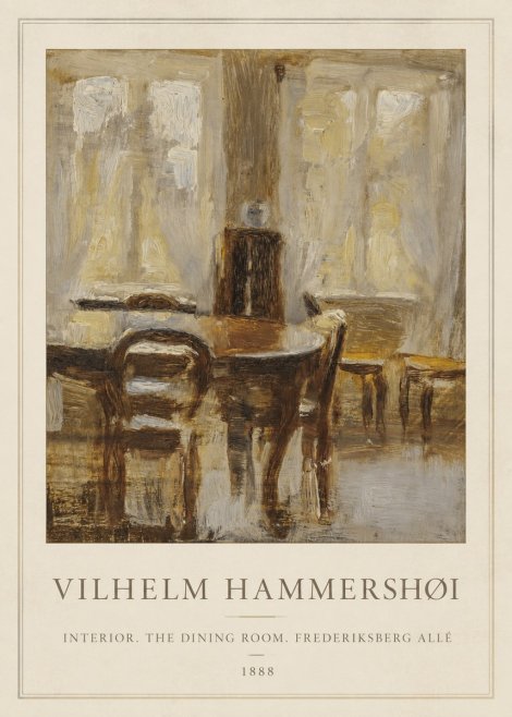 Vilhelm Hammershøi Interior. the Dining Room. Frederiksberg Allé No5 - Plakat
